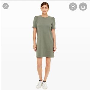 CLUB MONACO Cotton Darleigh Knit Dress in Olive